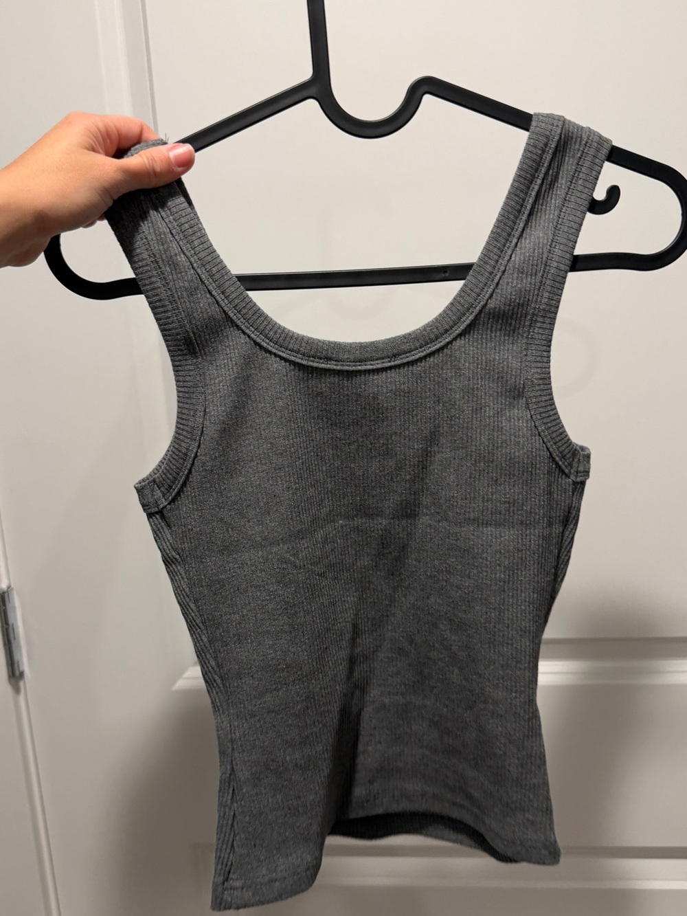Peppermayo Dark Gray Ribbed Tank Top with Embroidered Logo - Picture 2 of 3